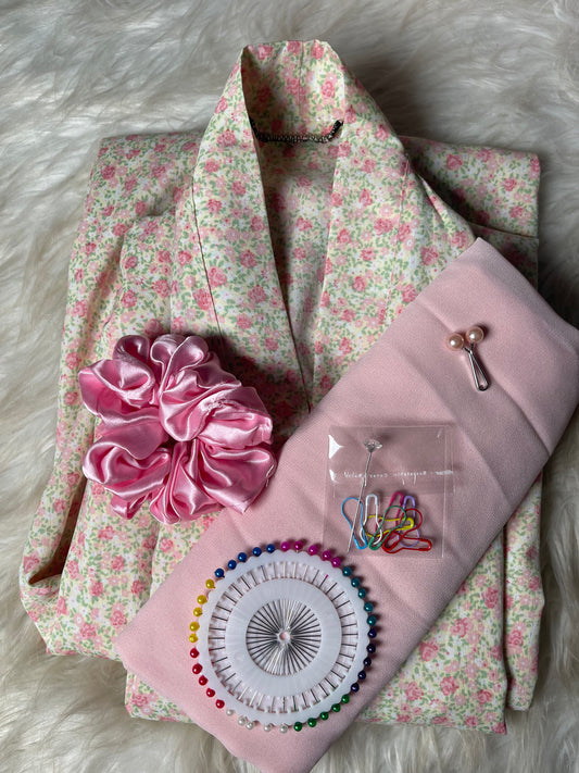 White with pastel pink