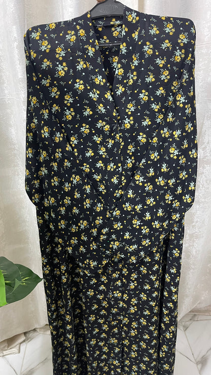 Black With Mustard Flowers