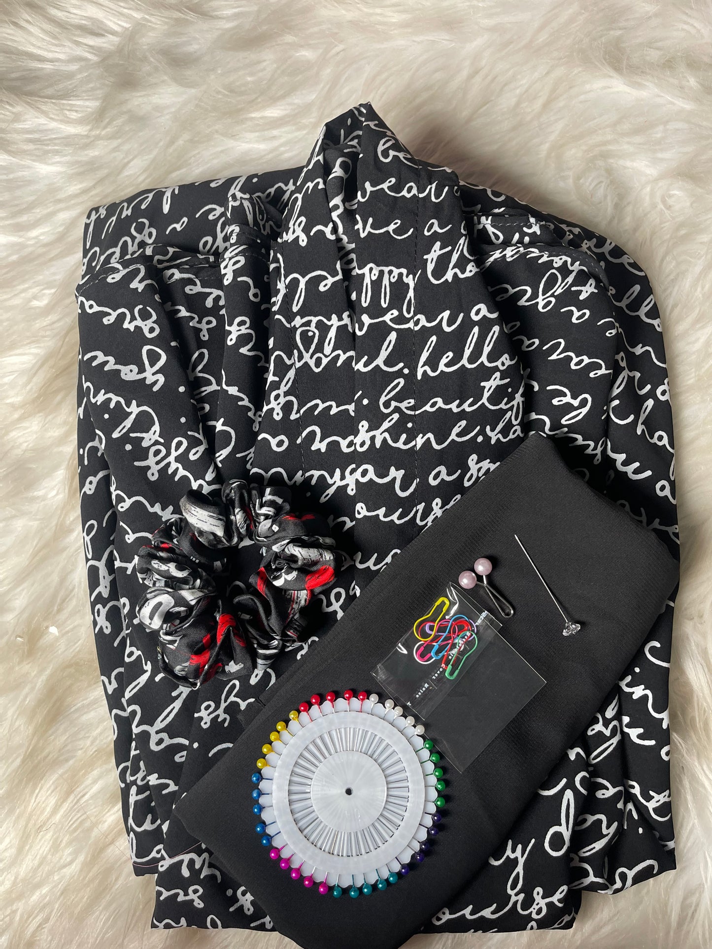 Long Flair Abaya Set - Black n words