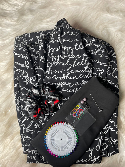 Long Flair Abaya Set - Black n words