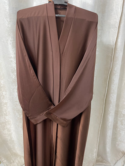 Tiktok Fabric Abaya Set - Chocalate