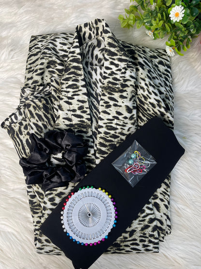 Long Flair Abaya Set - Cheeta
