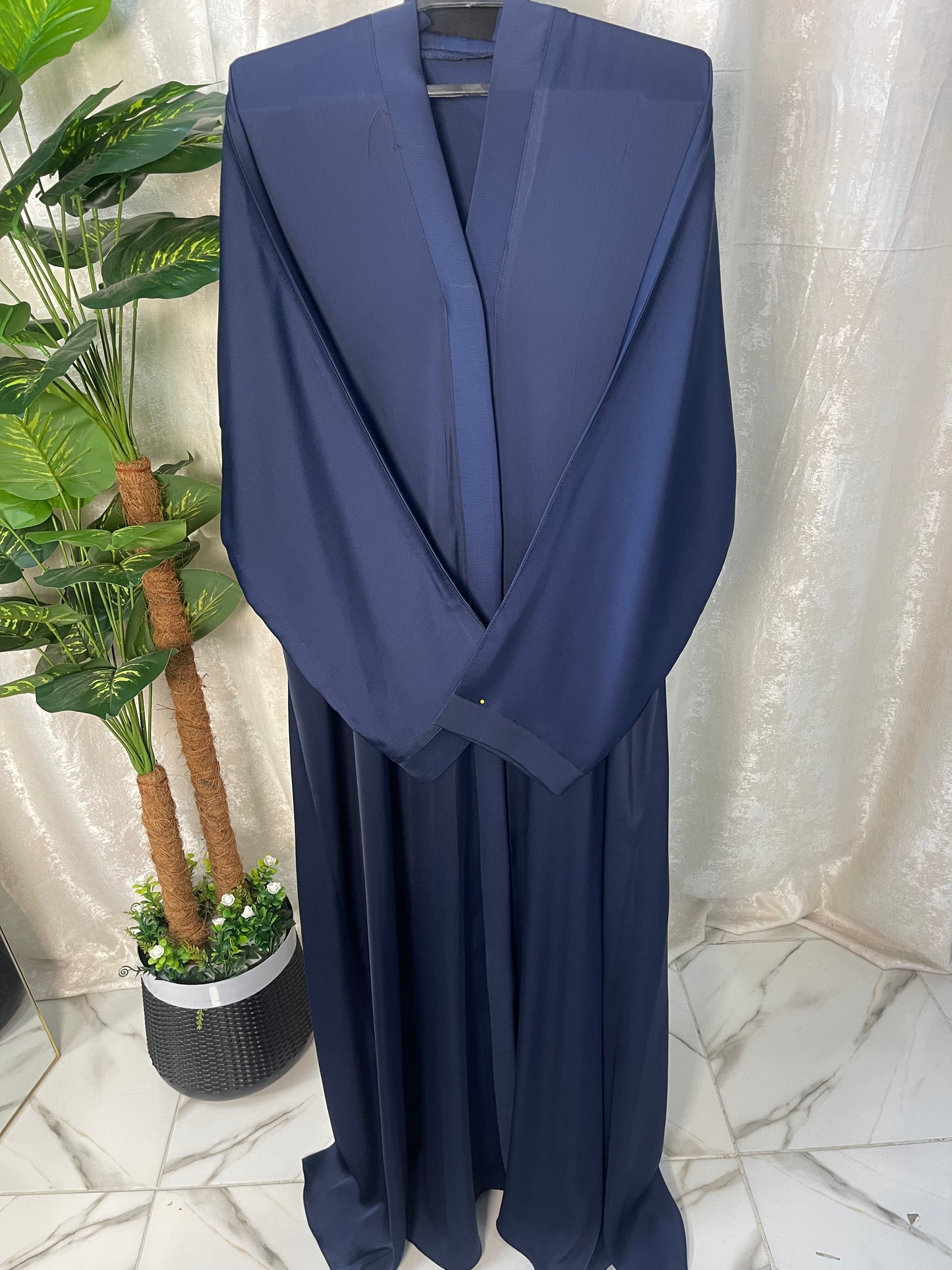 Tiktok Fabric Only Abaya Navy Blue