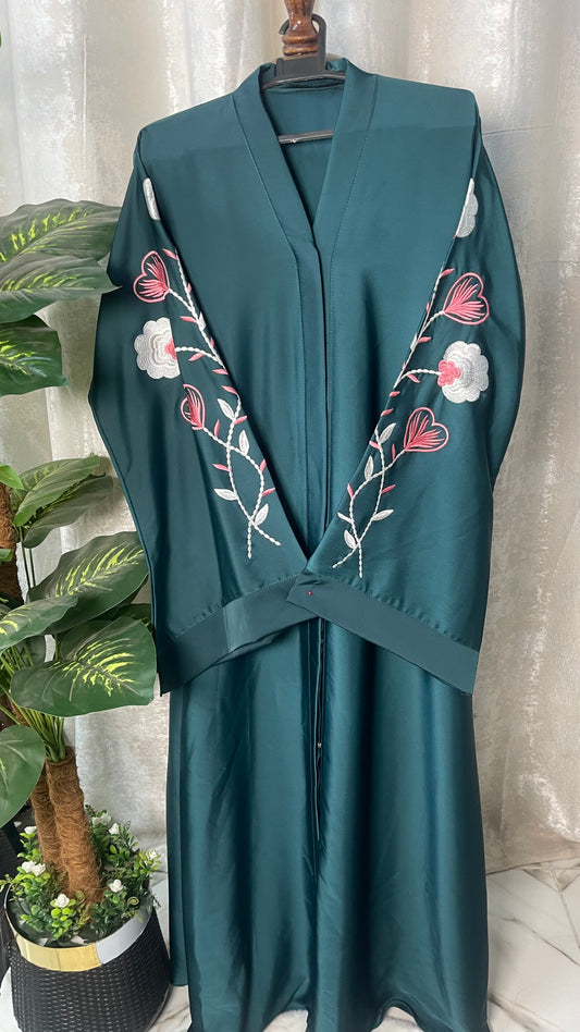 Tiktok Embriodery Abaya - Zinc