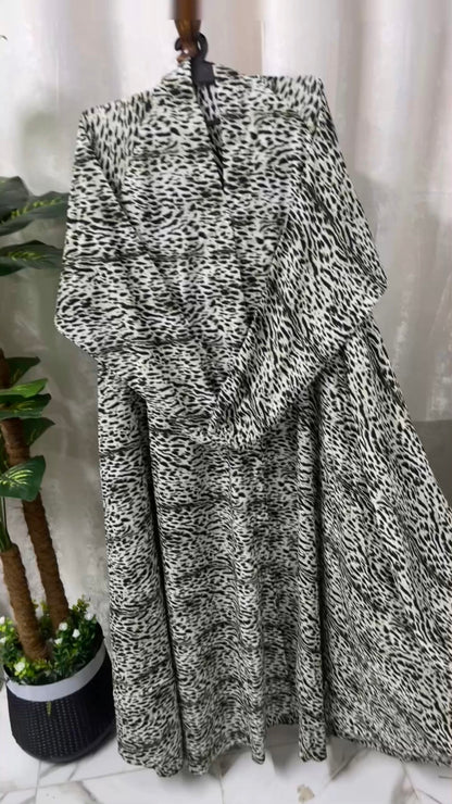 Printed Long Flair Abaya set (Jashn e Azadi Abaya deal 3)