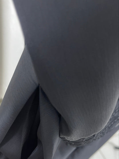 Sleeves Embriodery with 1 Side Pocket Abaya Set - Black