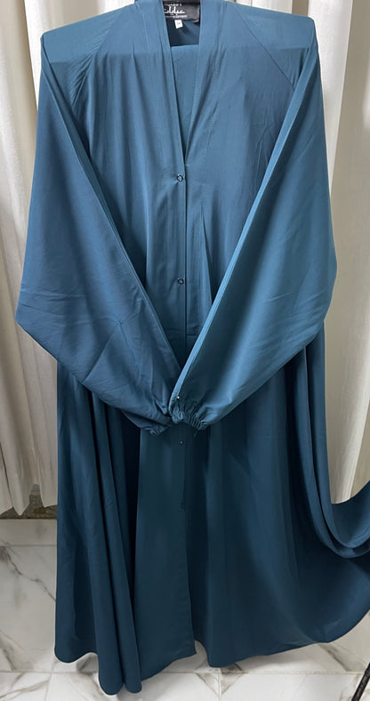 Long Flair Abaya Set - zinc