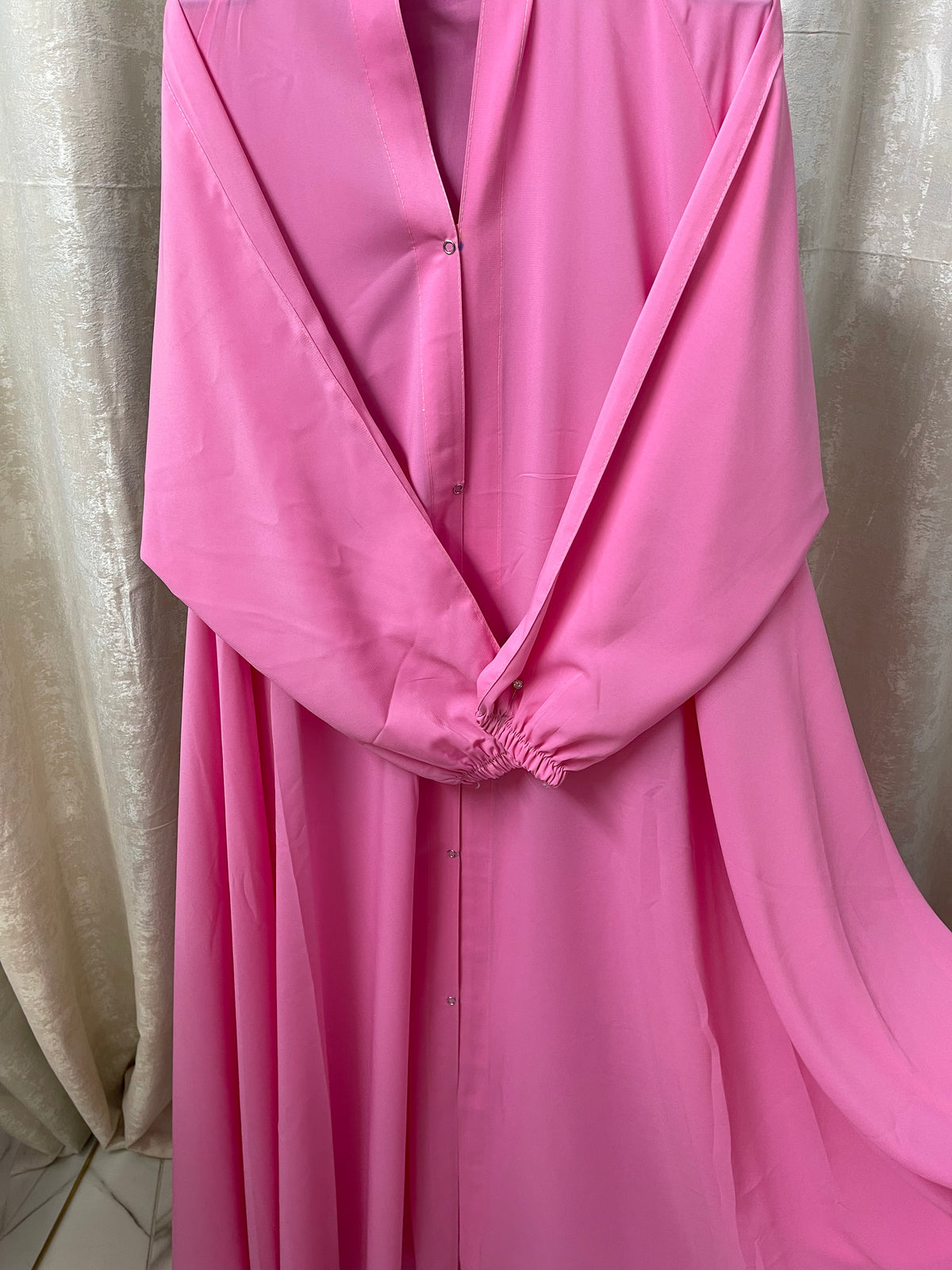 Long Flair Abaya Set - Rose Pink
