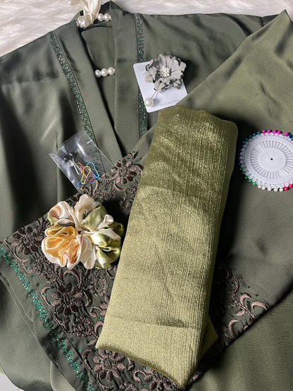 Sleeves Embriodery  Abaya Set Deal