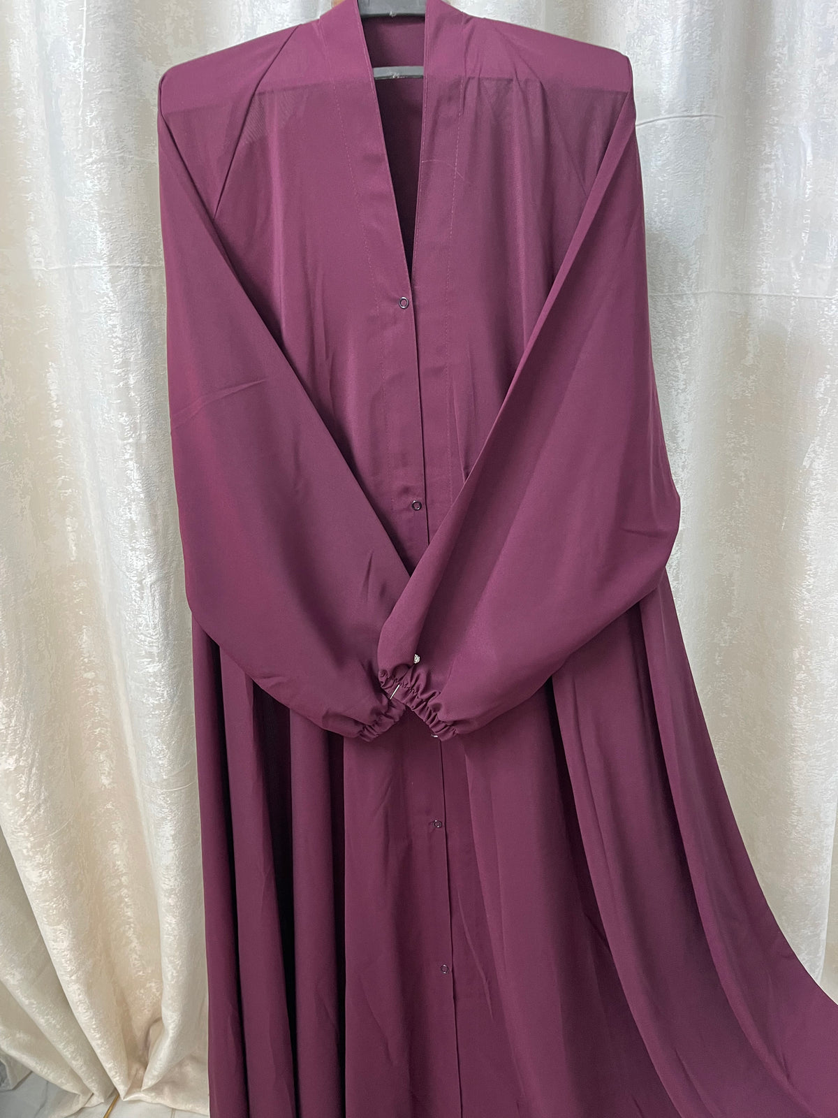 Long Flair Abaya Set - Wine