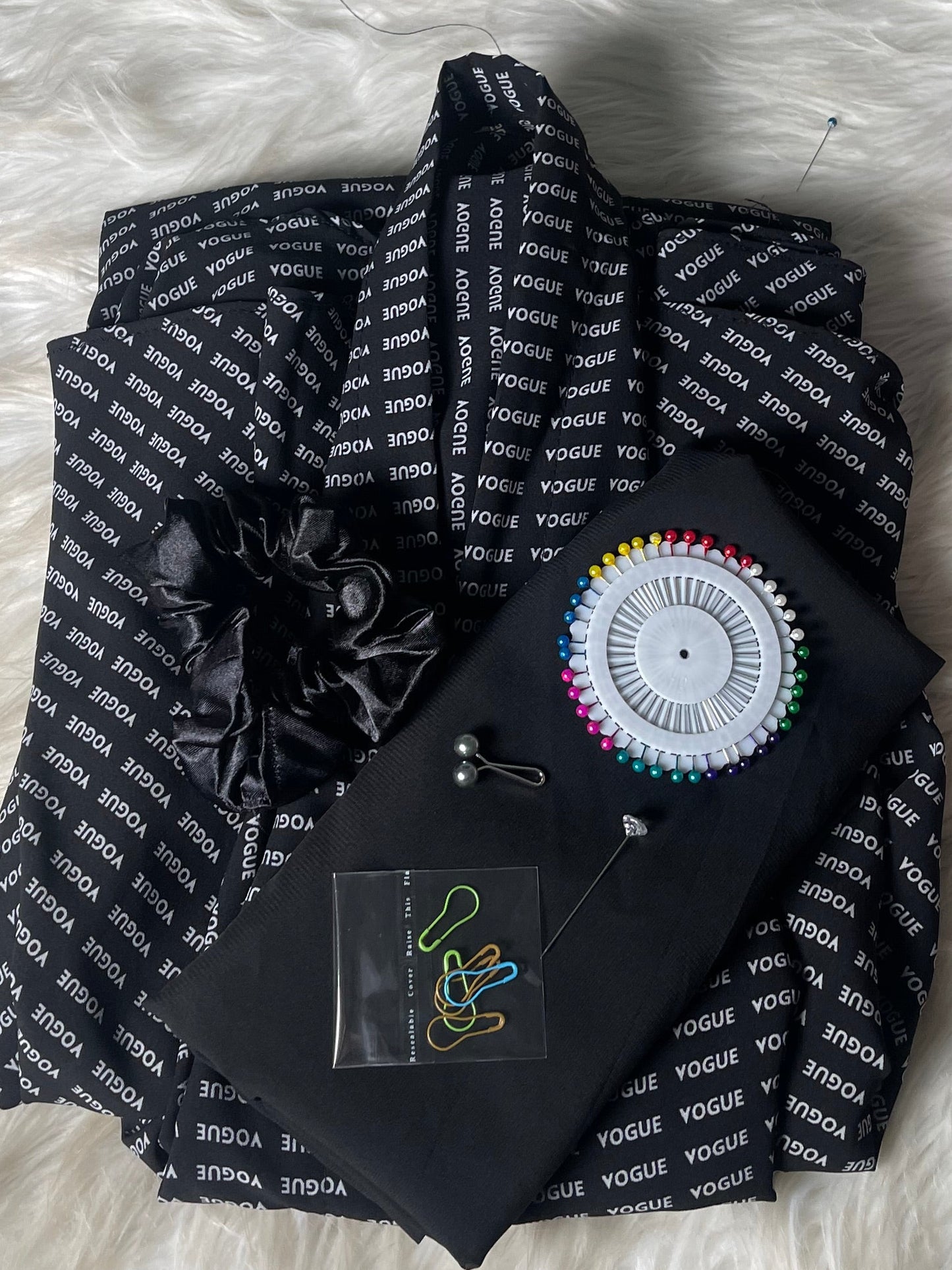 Long Flair Abaya Set -Black with letters