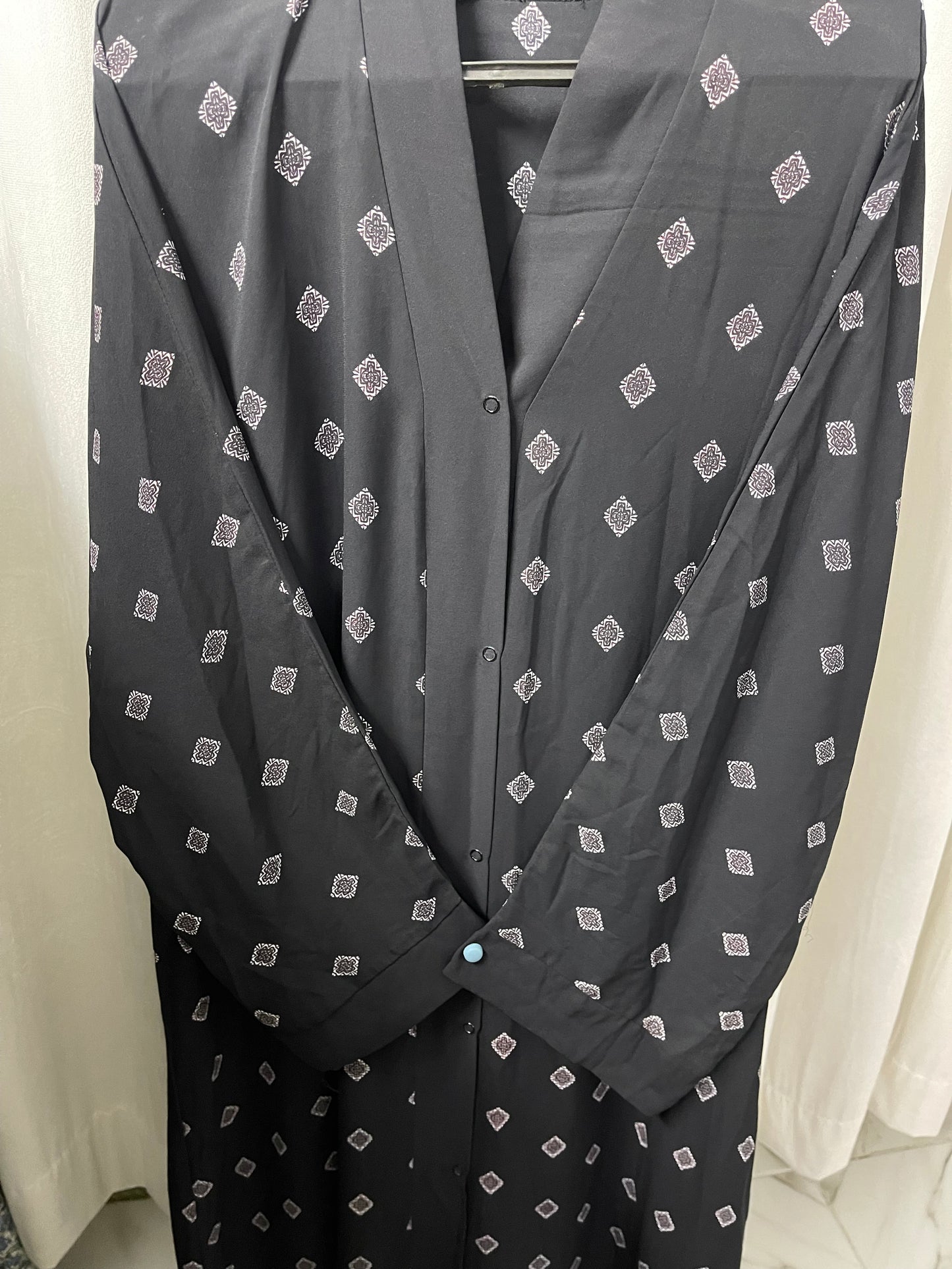 55-56 Inch Length Printed Abaya