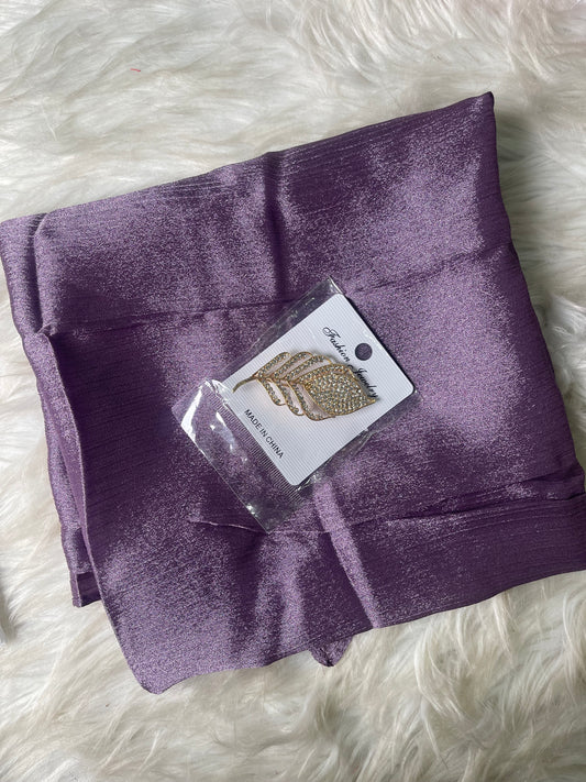 Wedding Hijab (Crinckle Silk with Brooch)