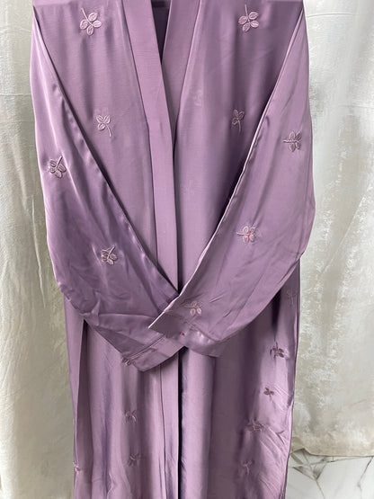 Embriodery abaya set - Pinkish Purple