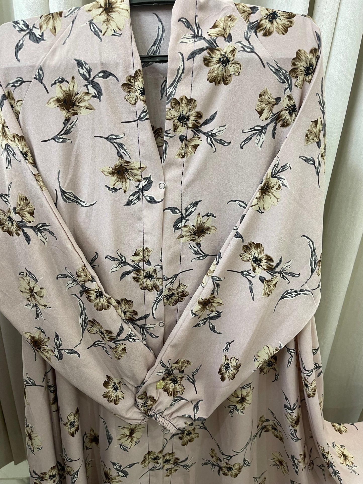 Long Flair Abaya Set - Dustypink