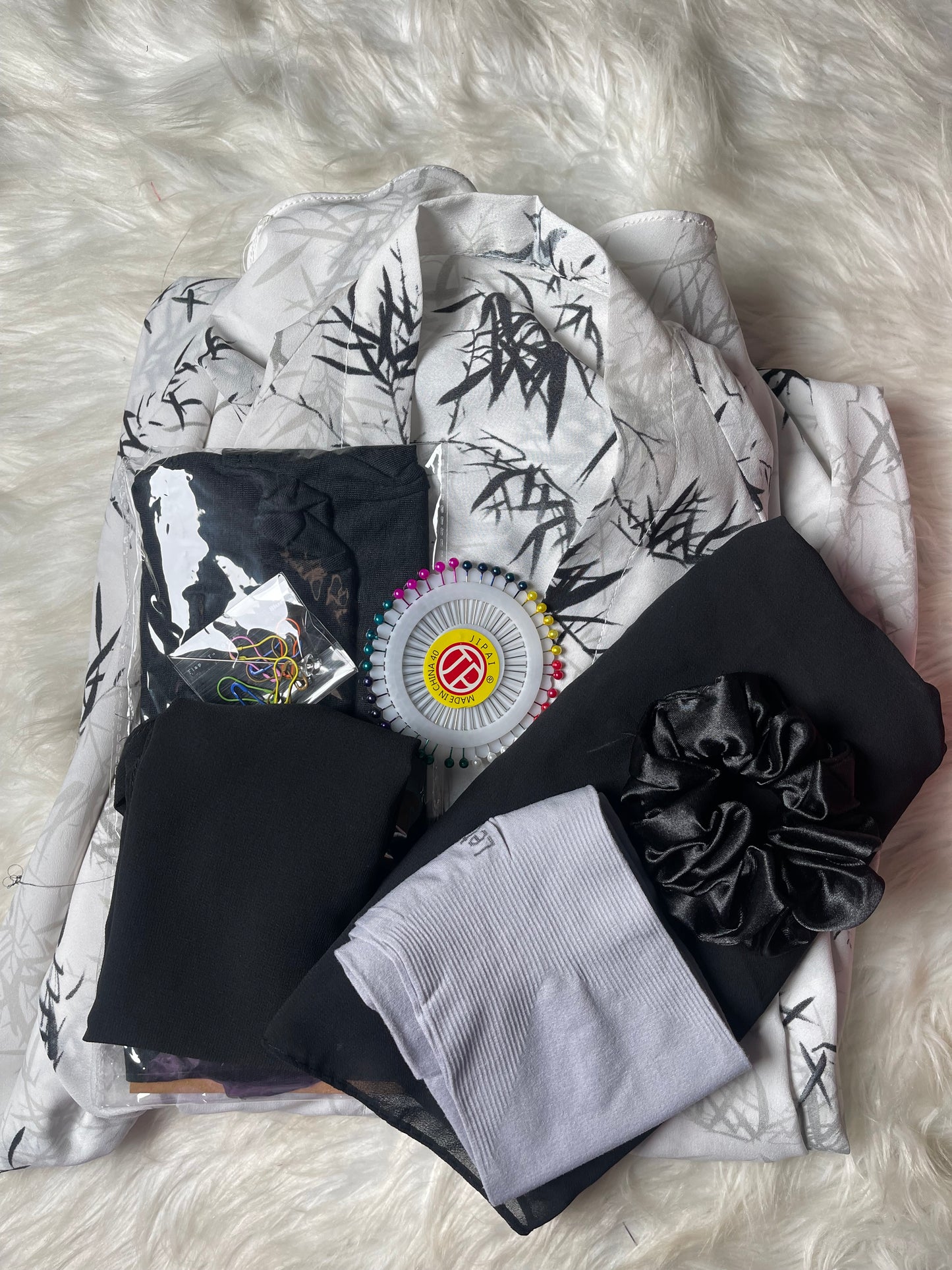 Long Flair Print Abaya Set Deal