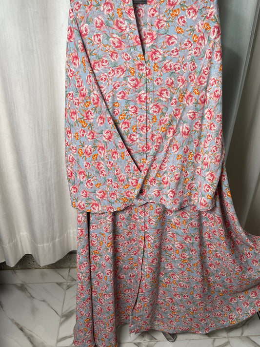 Long Flair Printed Abaya