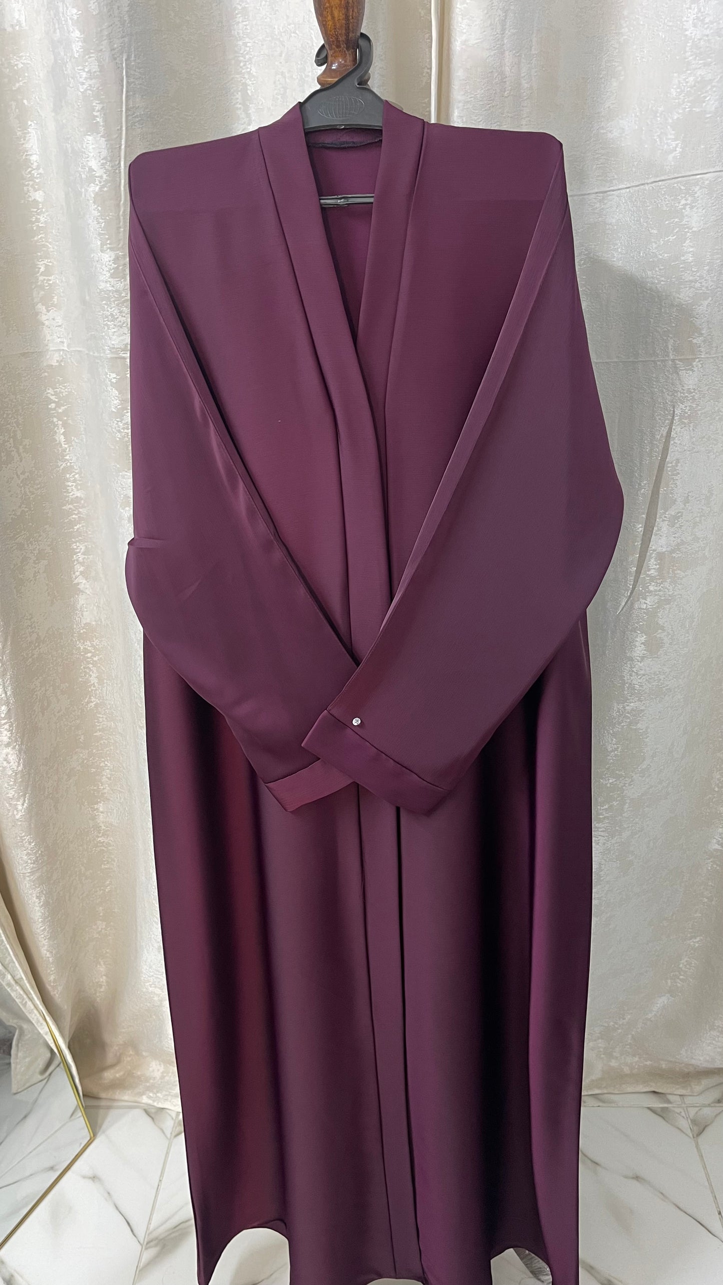 Tiktok Fabric Abaya Set - Wine