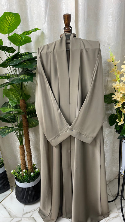 Tiktok Fabric Abaya Set - Beige