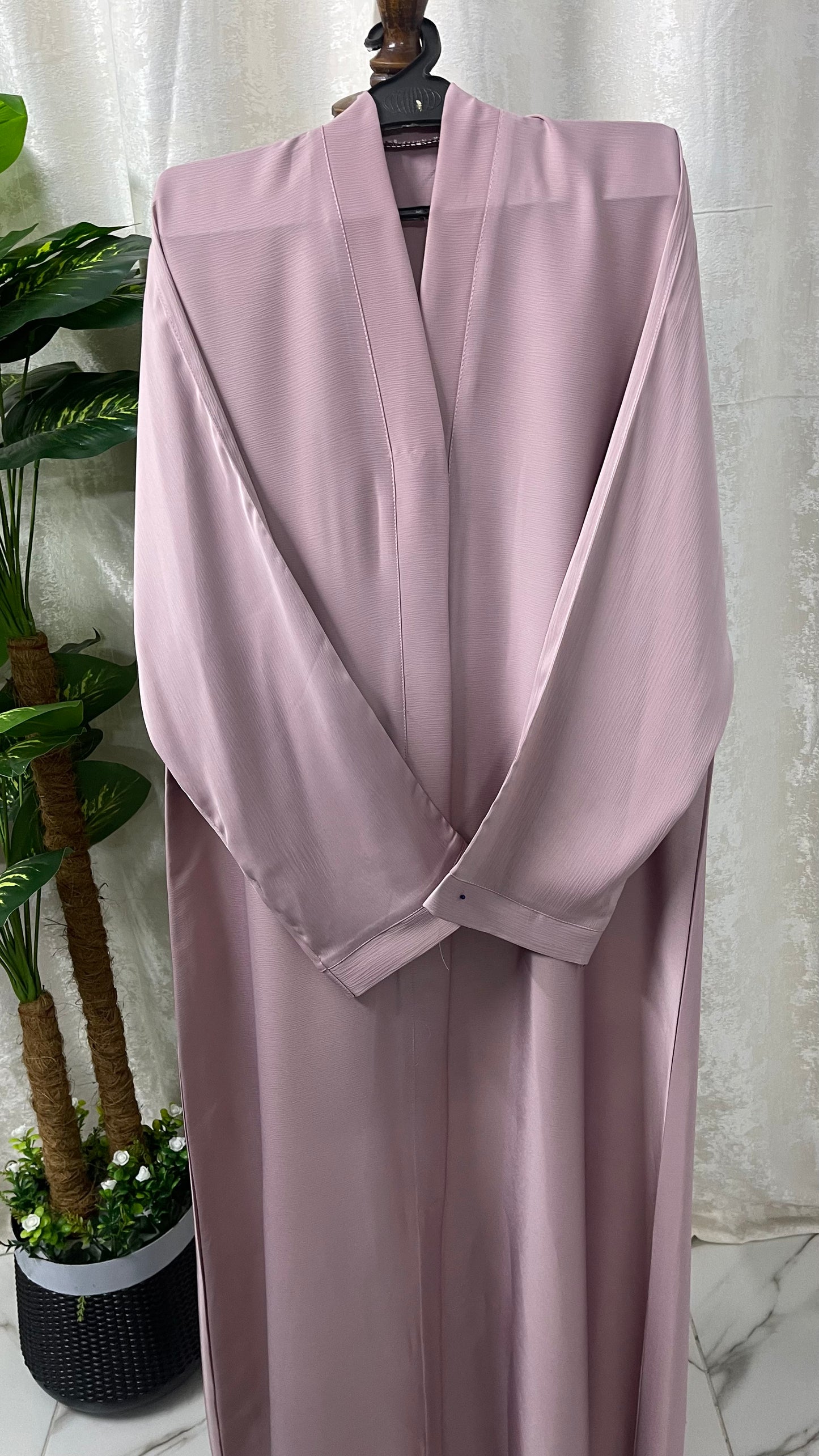 Tiktok Fabric Abaya Set - Tea Pink