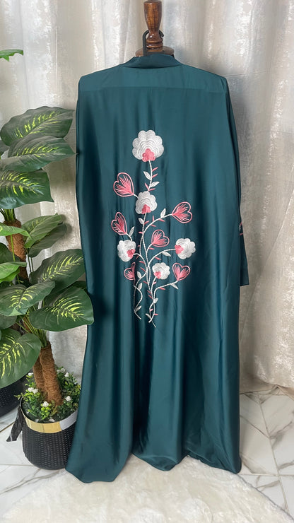 Tiktok Embriodery Abaya - Zinc