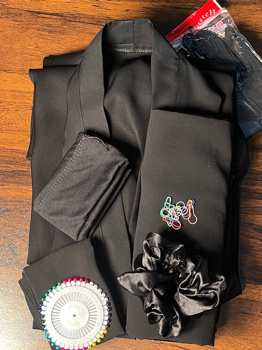 Black Abaya Set (Abaya with hijab niqab cap )