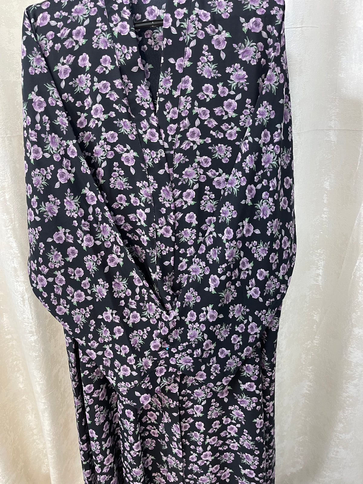 Black With Lavender flowers