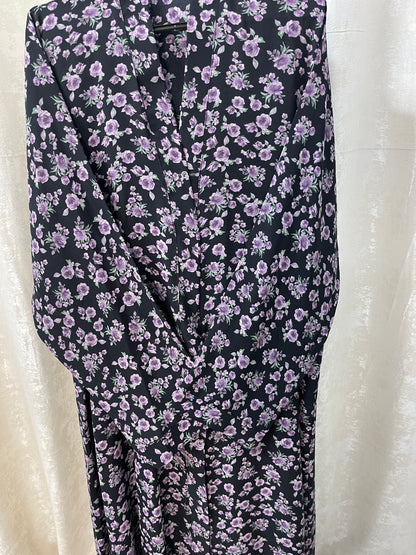Black With Lavender flowers