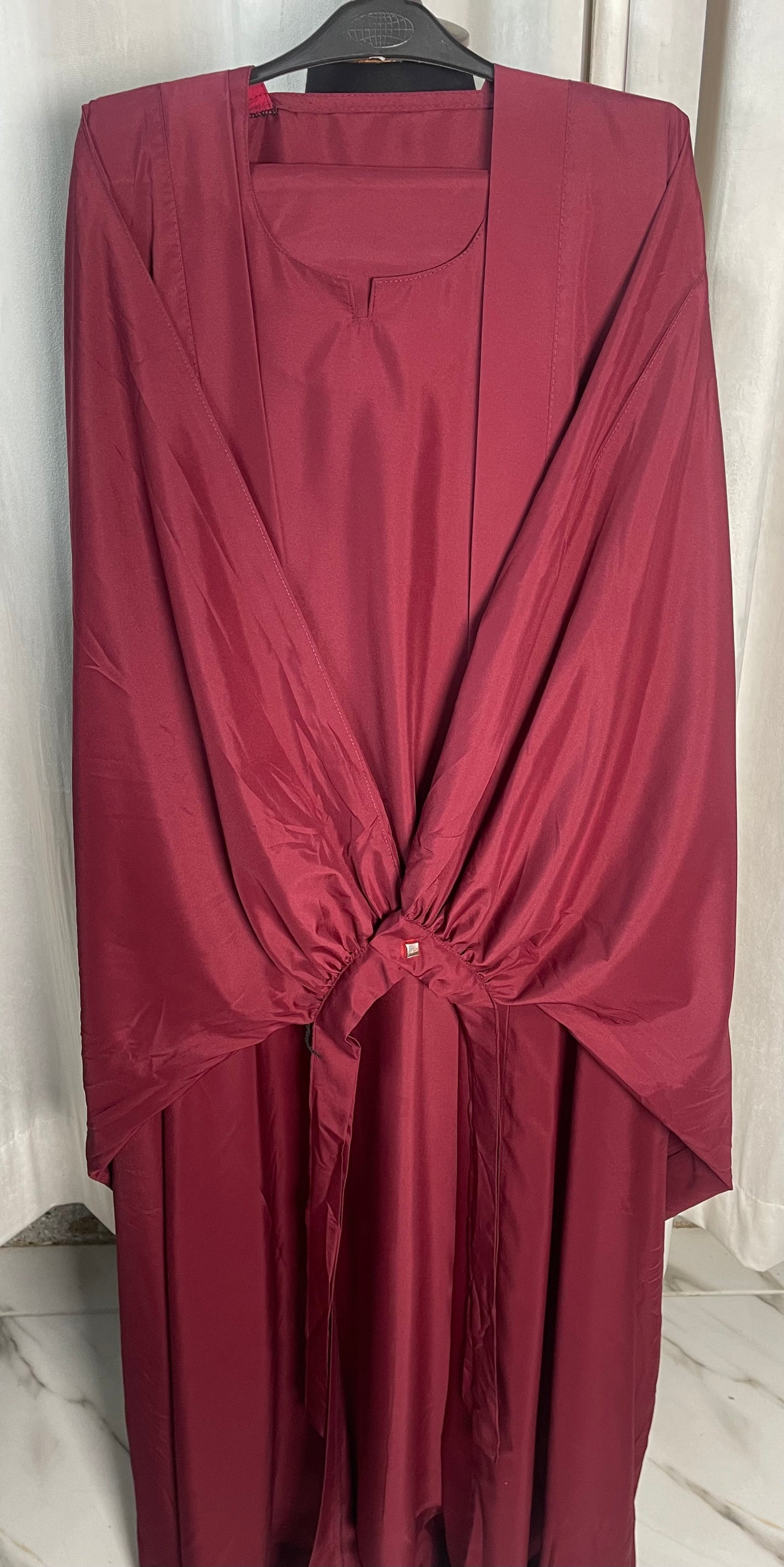 Double Coat Tie Abaya With Dupatta Only