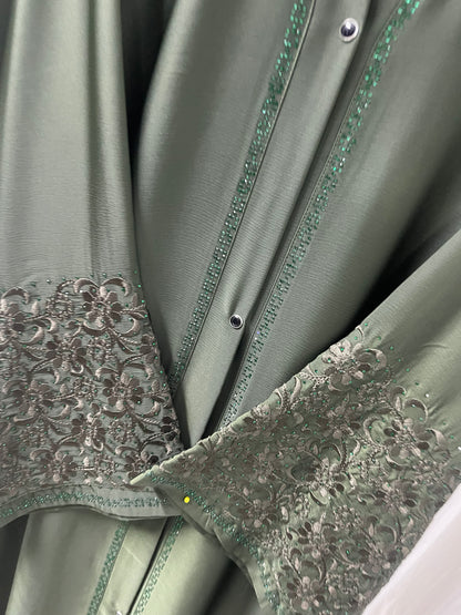 Sleeves Embriodery  Abaya Set Deal