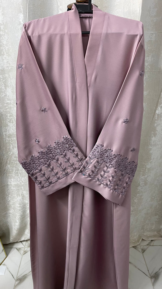 TeaPink Abaya With Embriodery