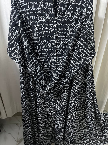 Long Flair Abaya Set - Black n words