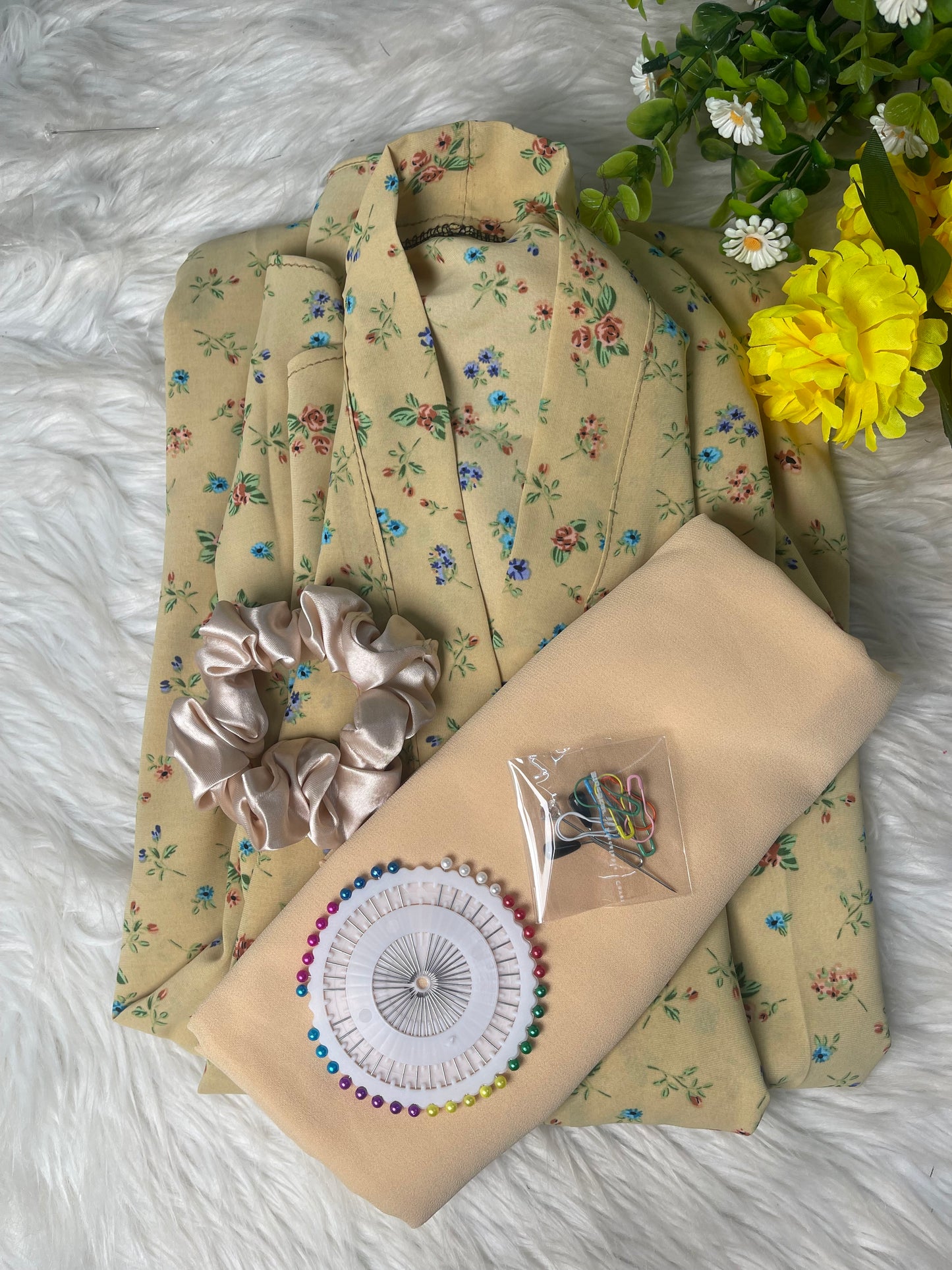 Cream With Mini Flowers