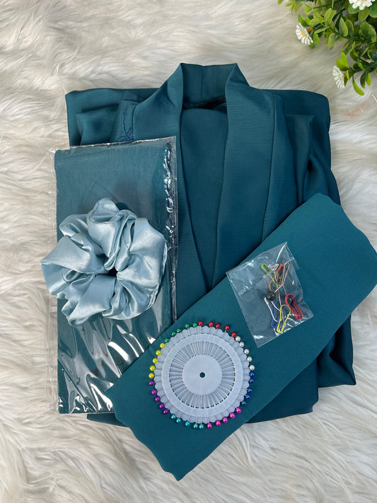 Embriodery abaya set - Zinc