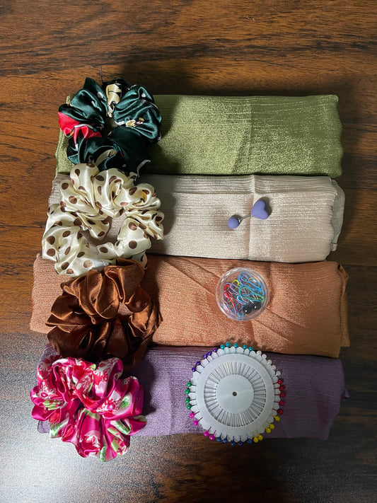 4 Crinckle hijab Deal with free gift
