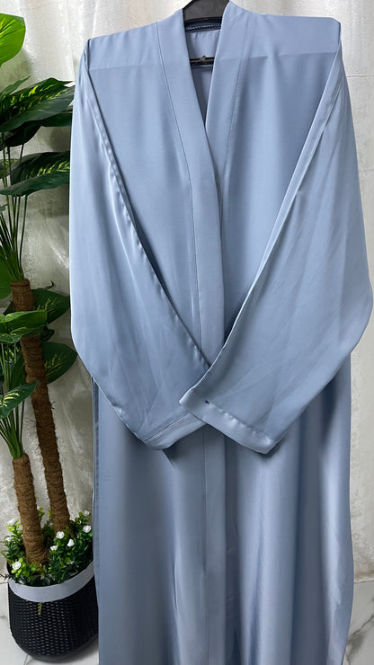 Tiktok Fabric Abaya Set - Greyish Blue