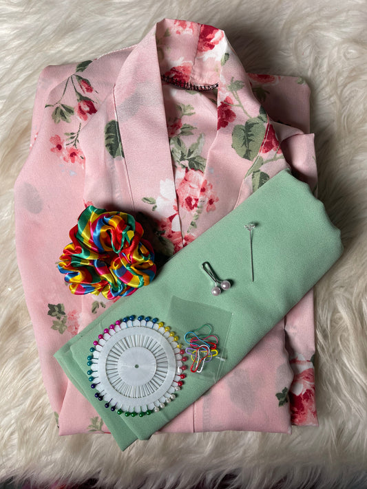 Light pink with mint