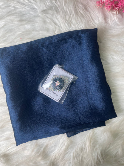 Wedding Hijab (Crinckle Silk with Brooch)