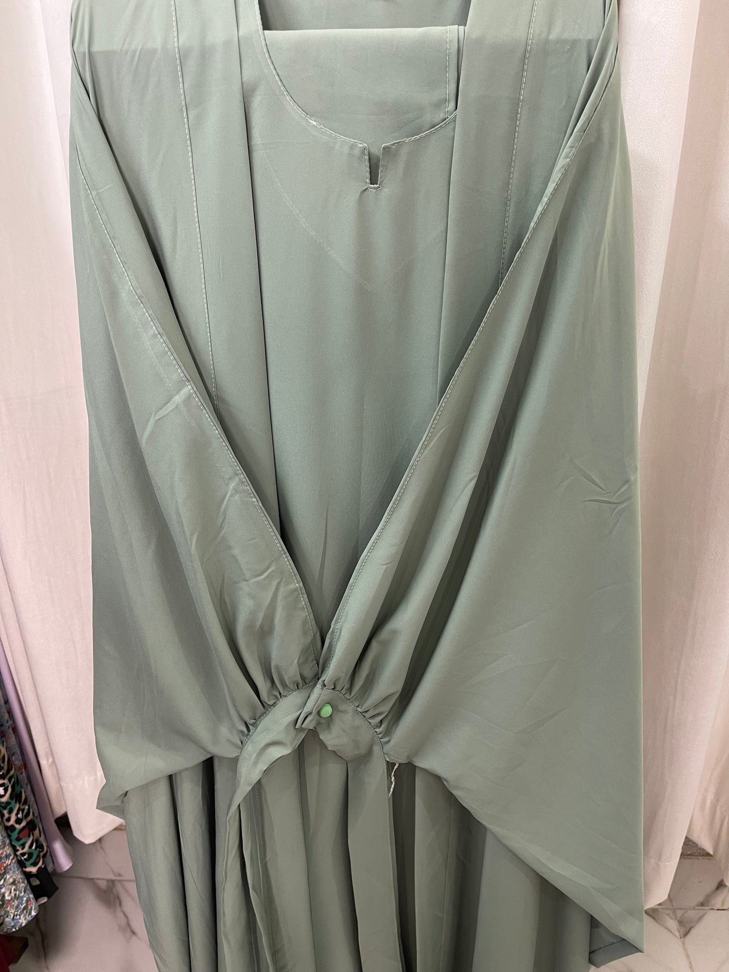 Double Coat Tie Abaya With Dupatta Only