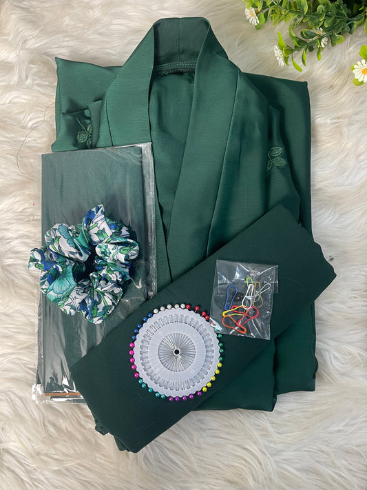 Embriodery abaya set - Green