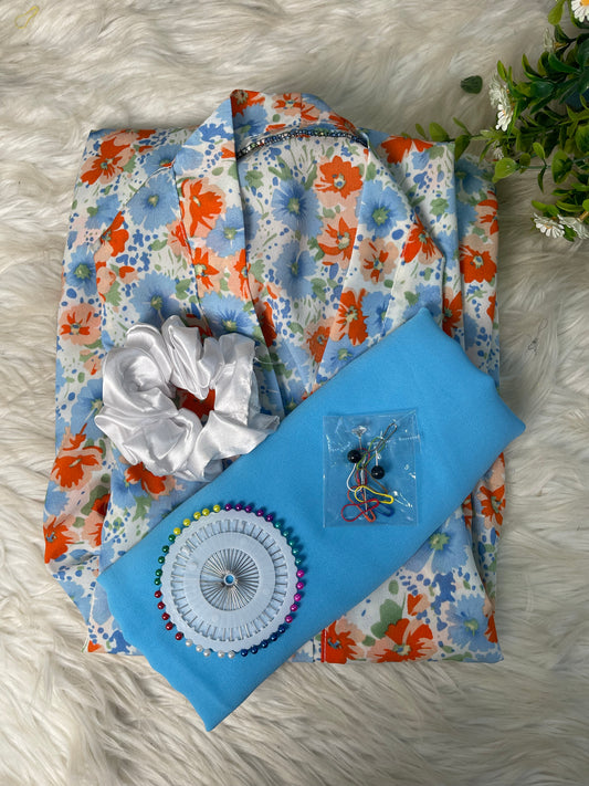 Blue Orange Flowers