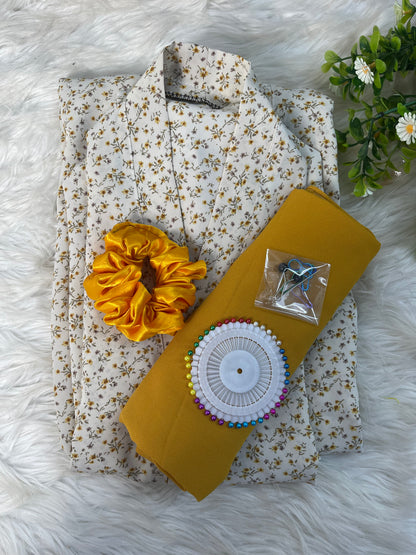 White with yellow green Flowers