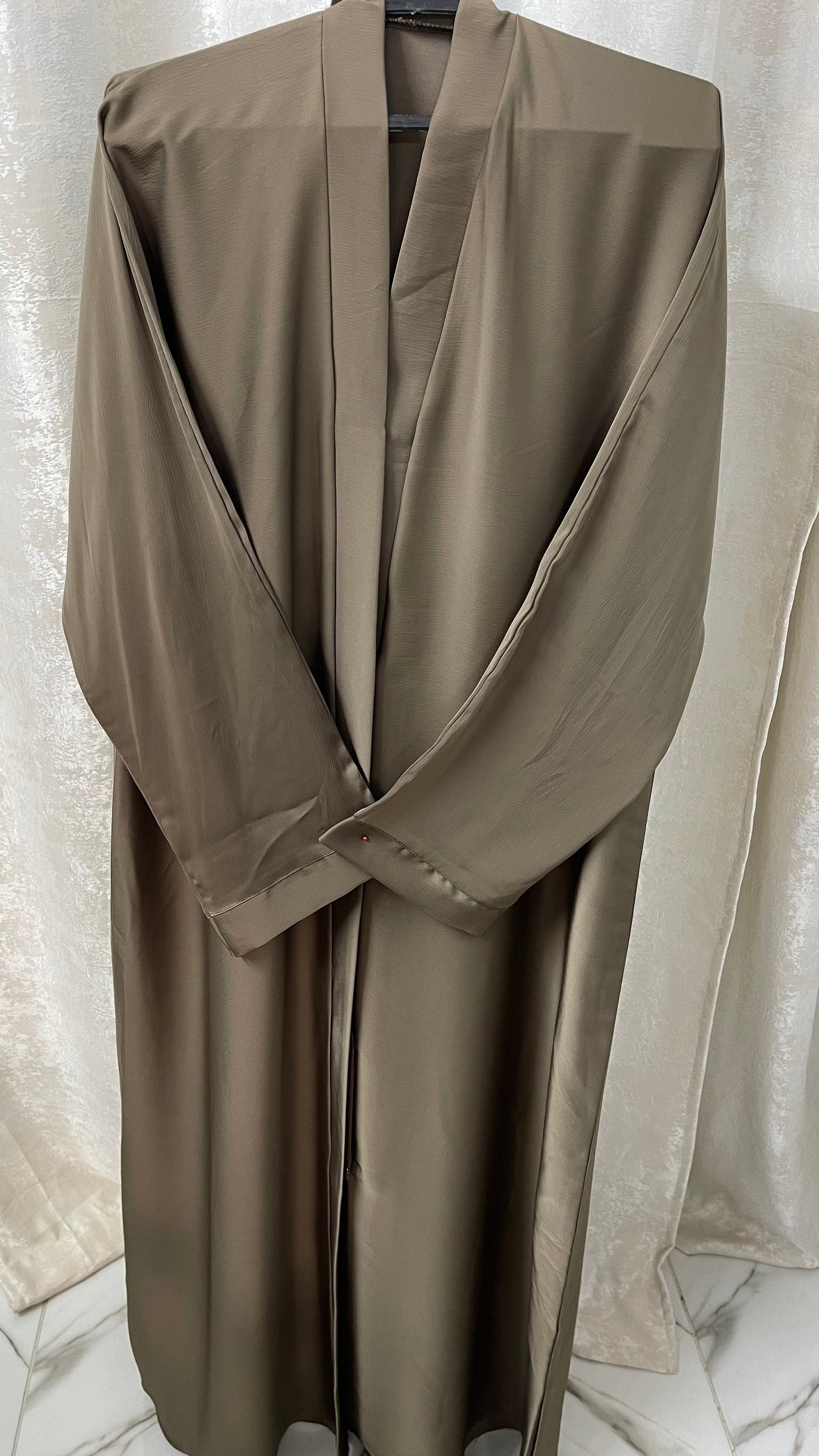 Tiktok Fabric Abaya Set - khaki