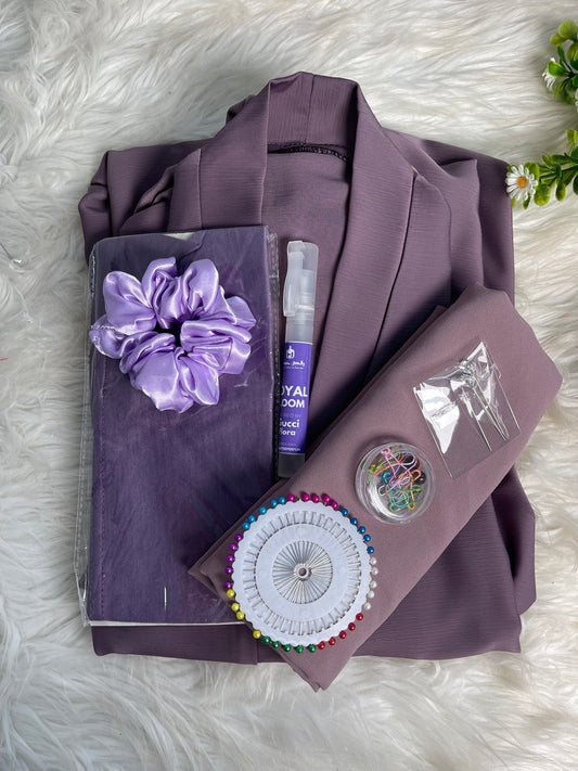 Tiktok Fabric Abaya Set - Orchid