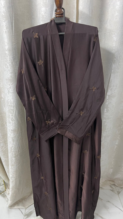 Embriodery abaya set - Brownie