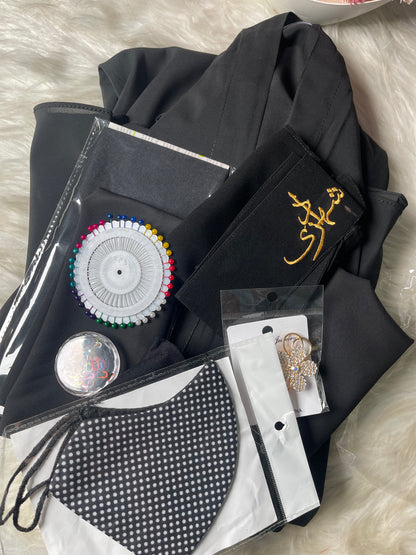 Long Flair Complete Abaya Set (ALL IN ONE PKG)