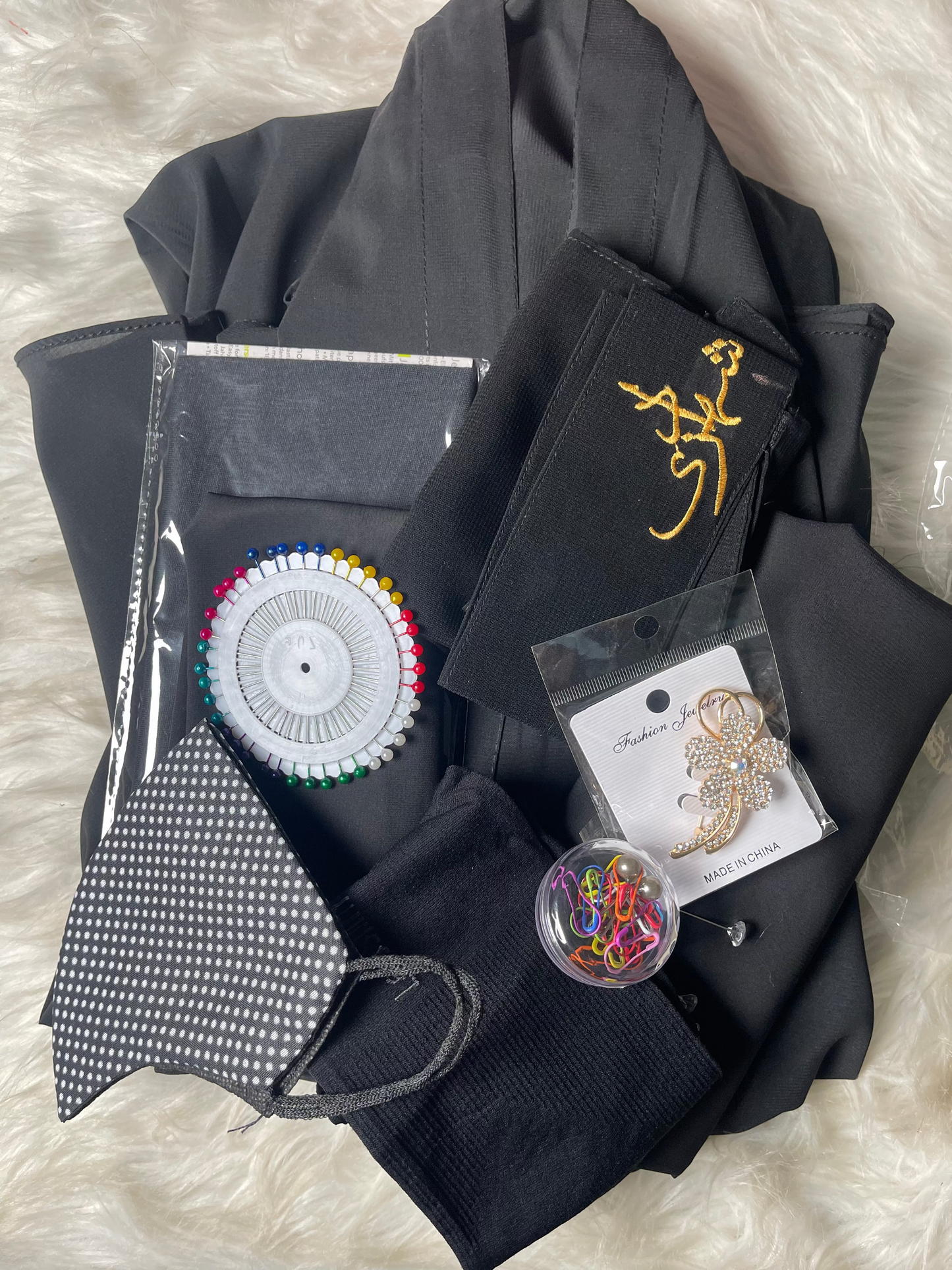 Long Flair Complete Abaya Set (ALL IN ONE PKG)