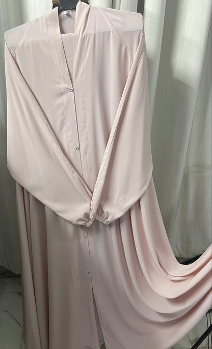Long Flair Abaya Set - Dustypink