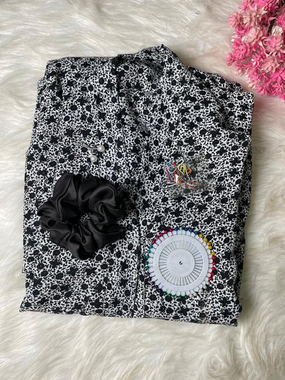 Abaya With Scrunchie & Pins