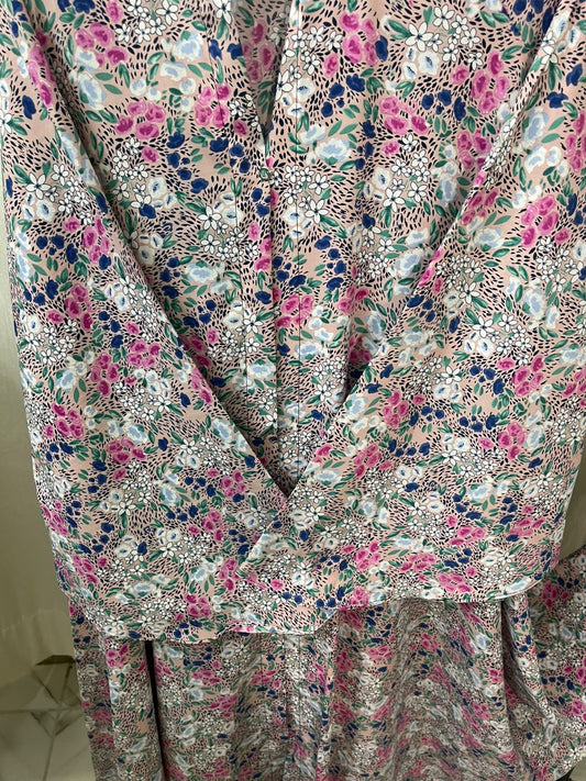Long Flair Abaya - Pastel Flowers